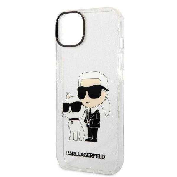 Karl Lagerfeld Glitter Karl&Choupette hardcase за iPhone 14 Plus