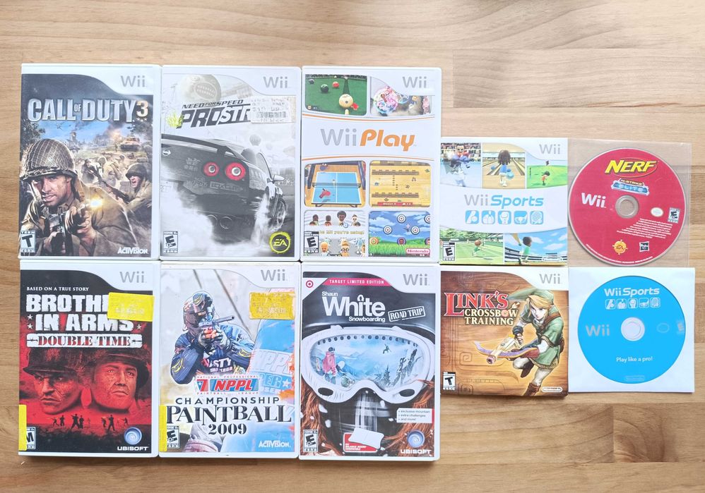 Wii NTSC Play Sports NFS Nerf Call Of Duty Brother in Arms Snowboard