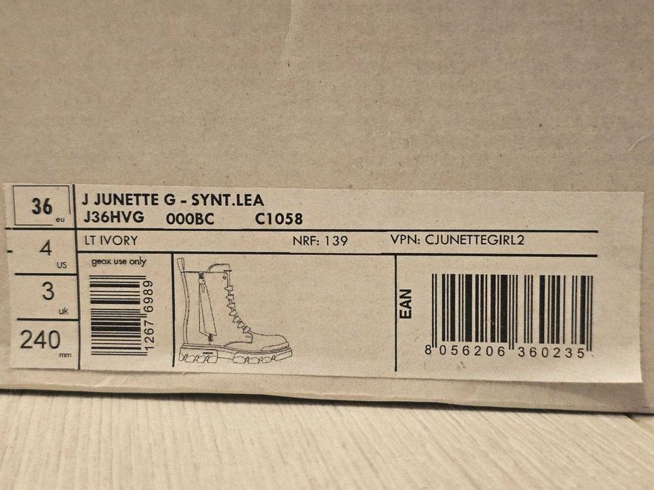 Cizme fete Geox marimea 36 culoarea bej