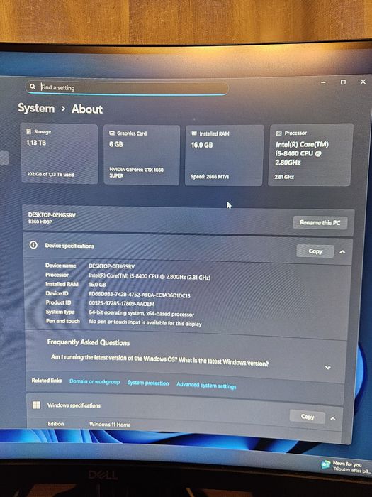 Unitate pc gaming I5 DDR4