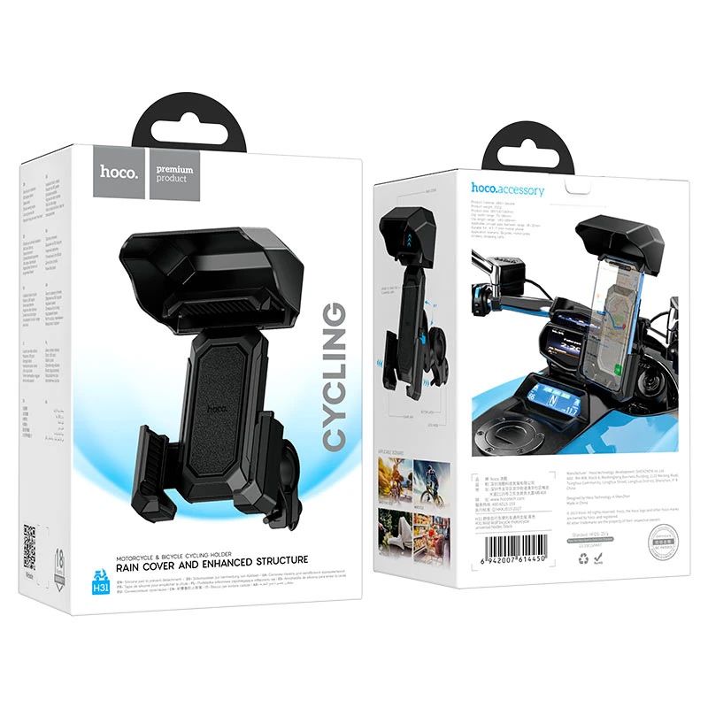 Suport telefon Premium HOCO 360° cu protecție ploaie scuter bicicletă