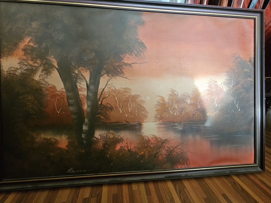 Tablou vintage în ulei pe panza 130/80