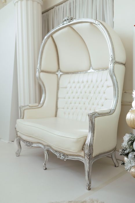 Fotoliu tip baroc / Jilt Ludovic / Tron / Imitație piele / Lemn masiv