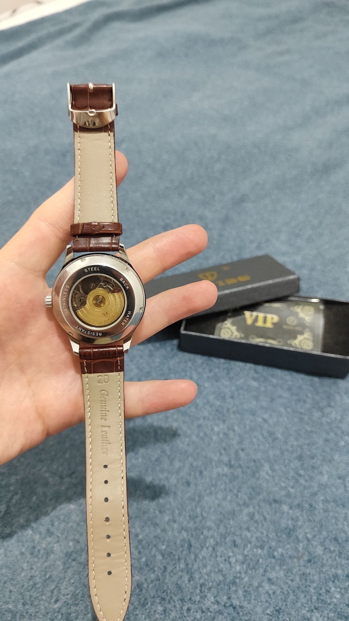 Часы мужские наручные Tevise T836D, механические, с кожаным ремешком,