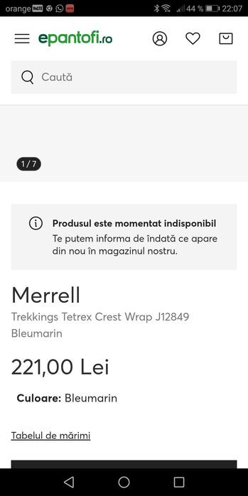 Pantofi sandale merrell 47