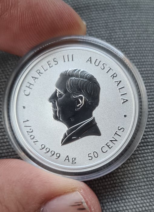 Сребърна монета, австралийски лунар, Змия, 1/2 унция, 2025 г.