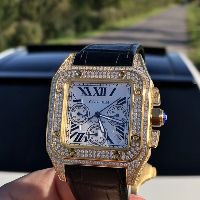 ceas cartier santos 100 white dial