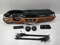 BMW seria 7 plansa de bord negru / brown - set centuri - kit airbag