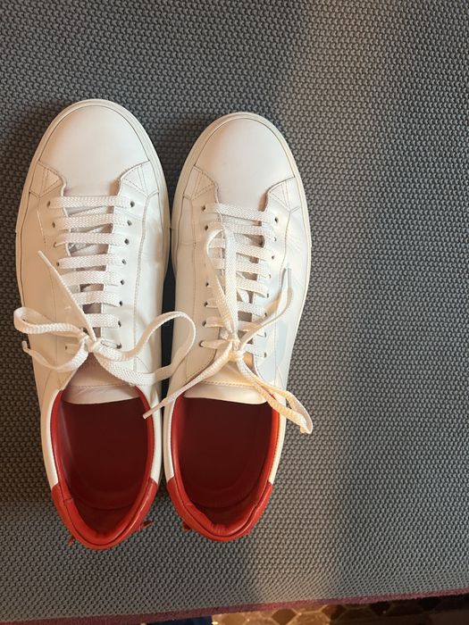 #adidasi Givenchy Urban Street#sneakers alb/rosu , piele naturala