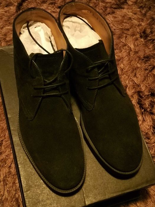 Ghete originale BALLY ,negre ,piele intoarsa moale,mar 41, 10/10