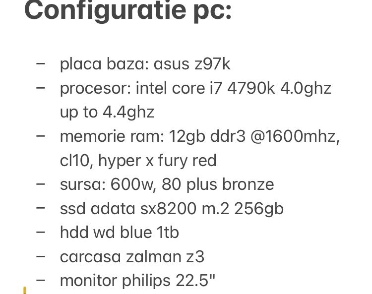 Sistem pc Asus z97k intel core i7 4790k