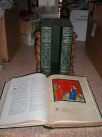 La Sacra Bibbia 3 vol suport lemn originale SAIE Torino Biblia pictura