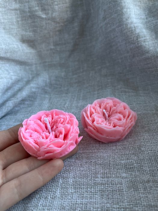 Свеча натуральная в виде цветка пиона