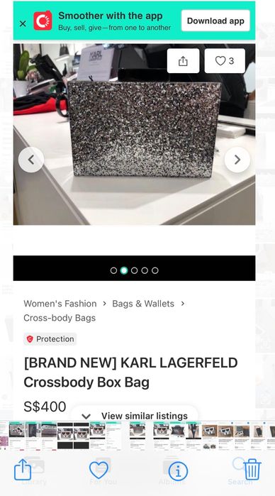 KARL LAGERFELD Сребриста Маркова Парти чантичка  УНИКАЛНОСТ СТИЛ КЛАСА