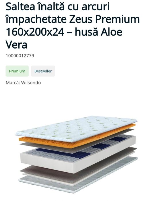 Saltea inalta 160x200