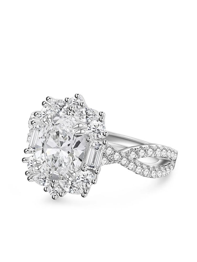 Inel cu moissanite oval 2 CT