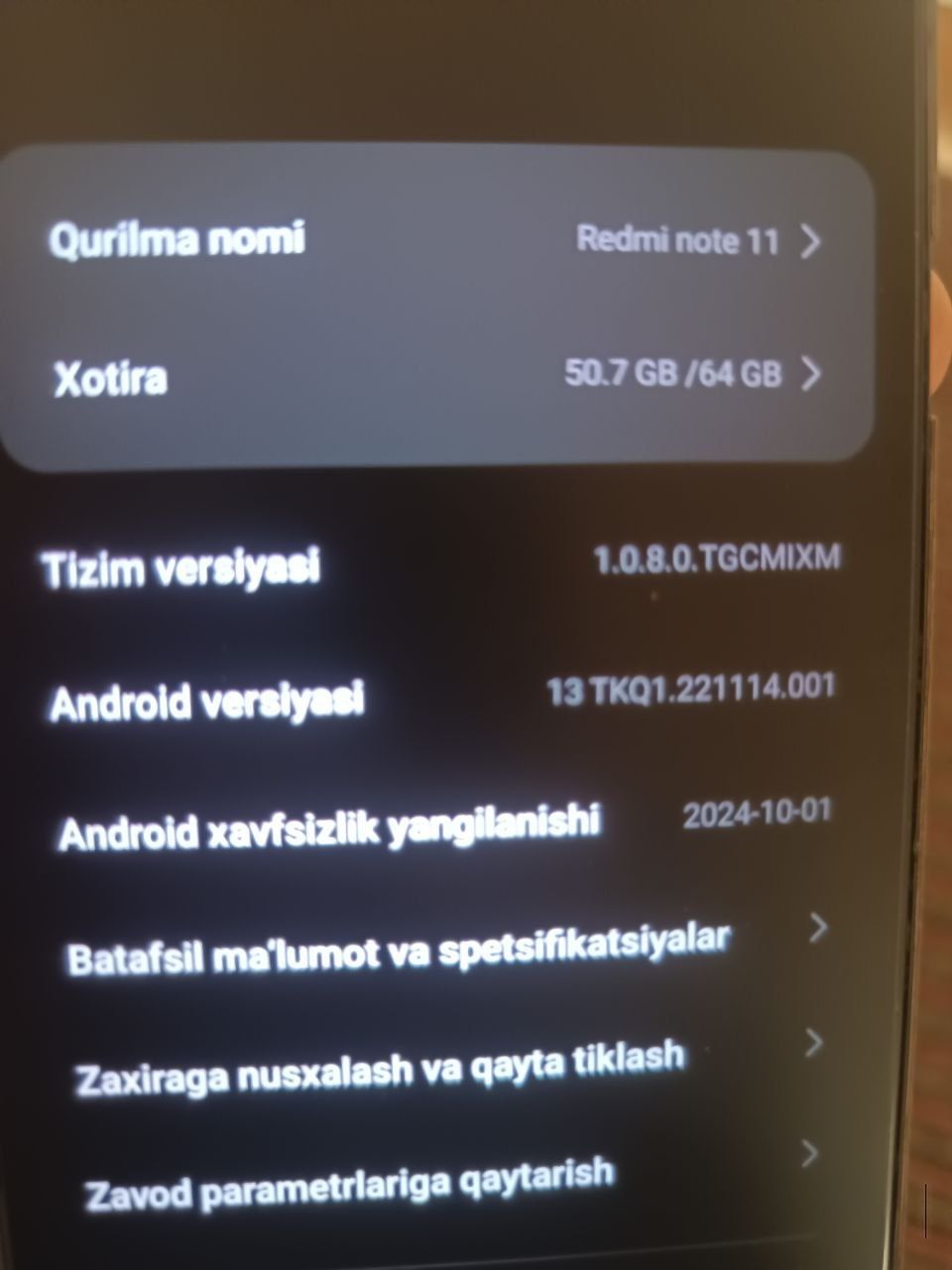 Redmi note 11 Kami bor