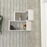 Etajera perete raft colt alba 60x45x55 deja asamblat