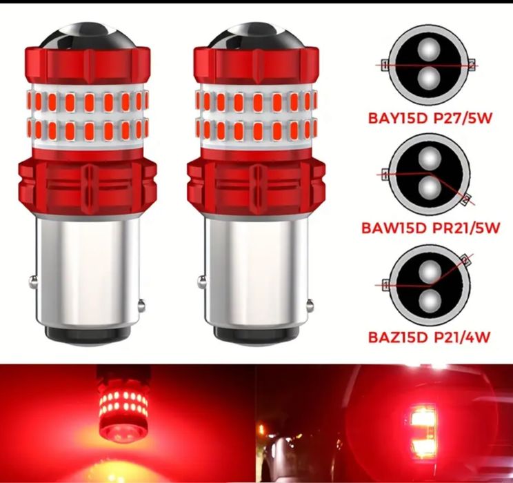 Led P21/4w lumina rosie, set 2buc