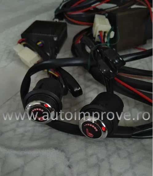 Kit Incalzire Scaune  Carbon - buton 6 trepte LUXURY -ROSU