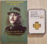 Moneda aur BNR 100 Lei, generalul Dragalina, gradata NGC PF 69