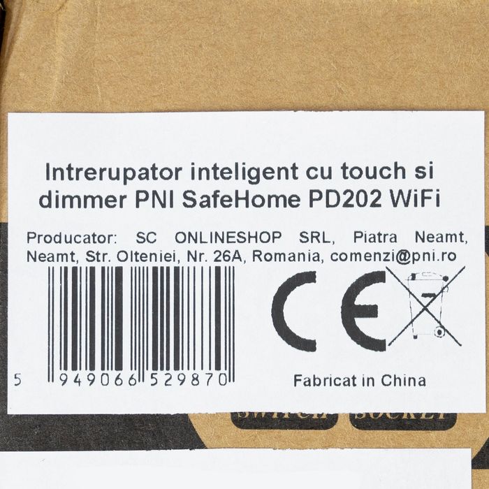 Intrerupator inteligent cu touch si dimmer PNI SafeHome PD202 WiFi
