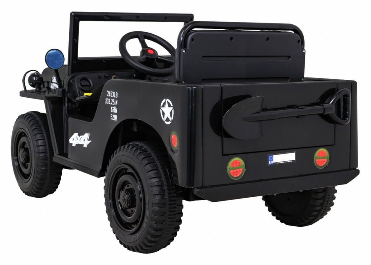 Masinuta electrica pentru copii JEEP Militar Lux 12V 4x4 (103) Negru