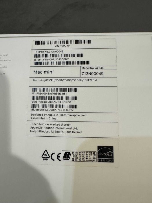 Mac Mini, M1, 16gb RAM, 256 SSD