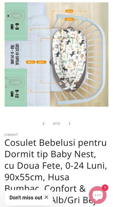 Coșuleț pentru bebeluși
