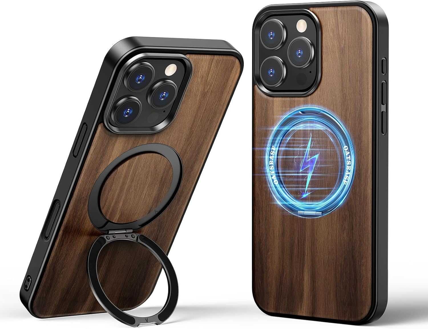 Калъф PANPHEN за IPhone 16 Pro Max 6.9" Магнитен дървен калъф, черен