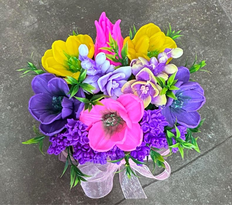 Букет от сапунени цветя