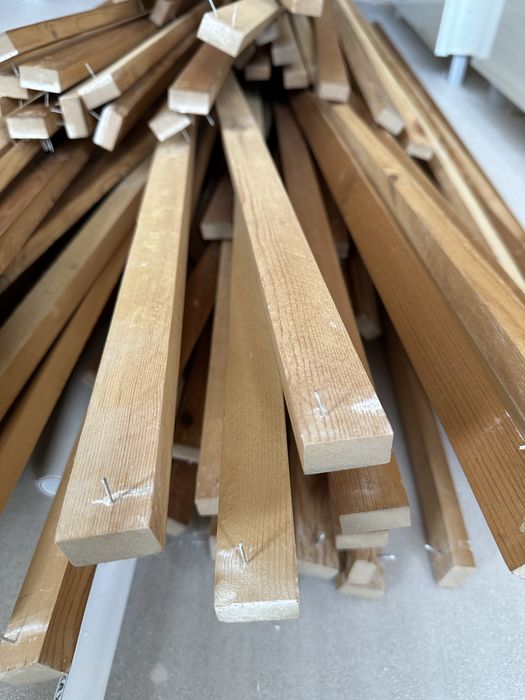 Рейки, сухие, размеры 1,5 х 3 см, 600 метров
