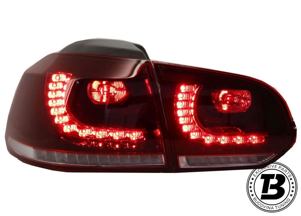 Stopuri Full LED compatibile cu VW Golf 6 VI R20 Cherry Red Design