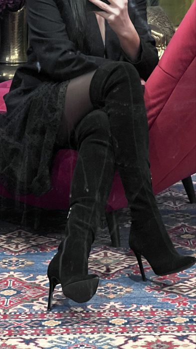 Cizme piele intoarsa stretch-Musette