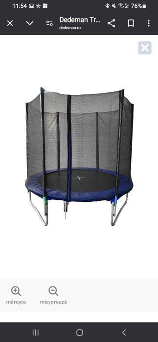 Trambulina cu plasa de protectie