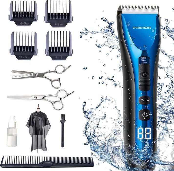 Mașină tuns BarberBoss,rezistentă la apă, pt bărbați/copii,sigilat
