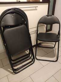 5 scaune negre pliabile tapitate