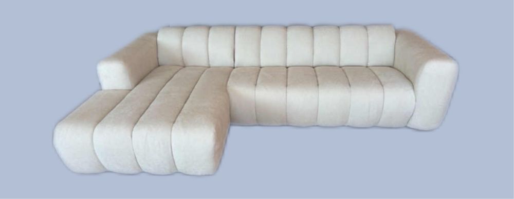 Чисто нов ъглов диван с ляв ъгъл-бял