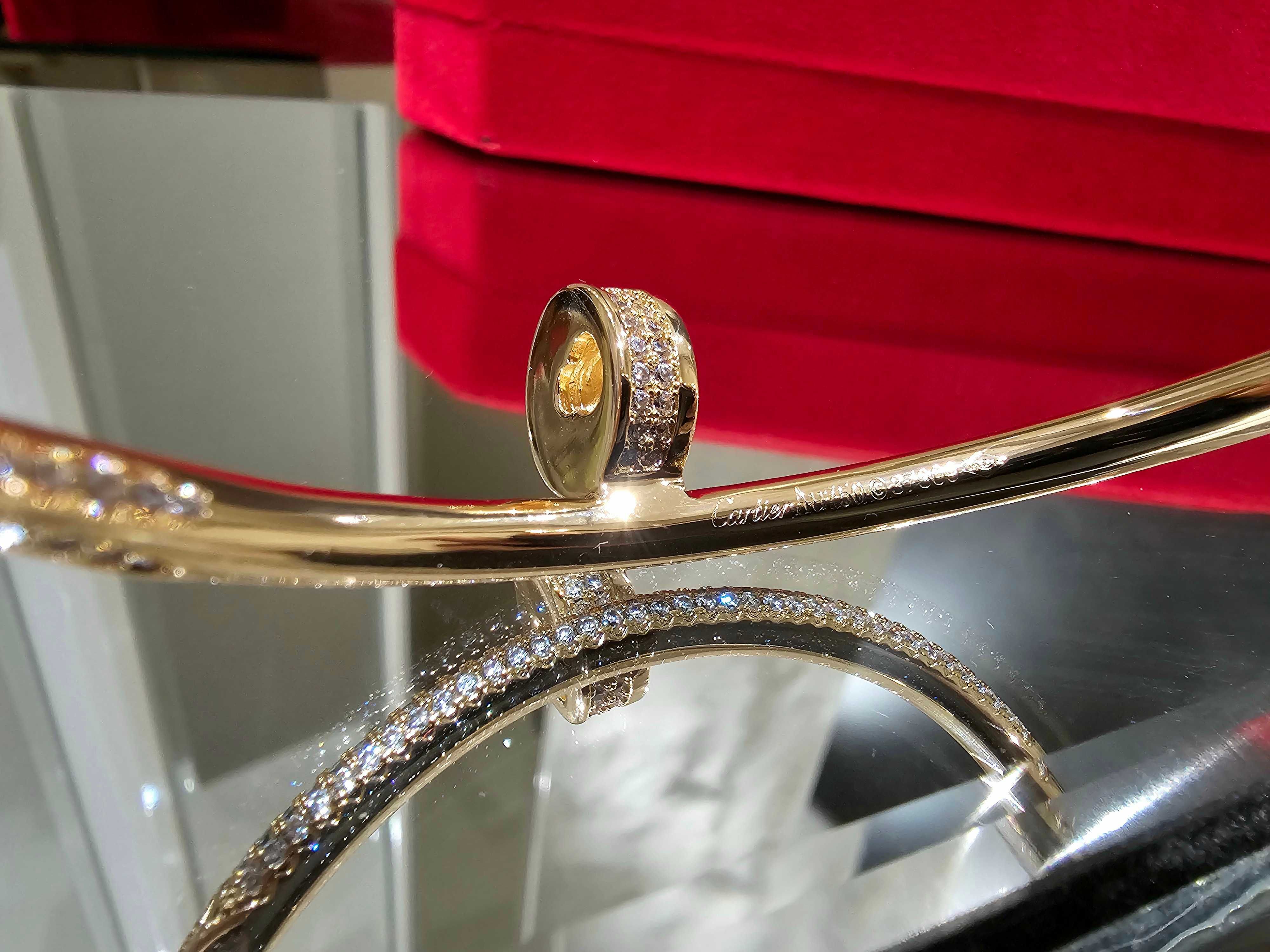 CARTIER Nail Juste un Clou Rose Gold Large Paved Diamonds Гривна Пирон