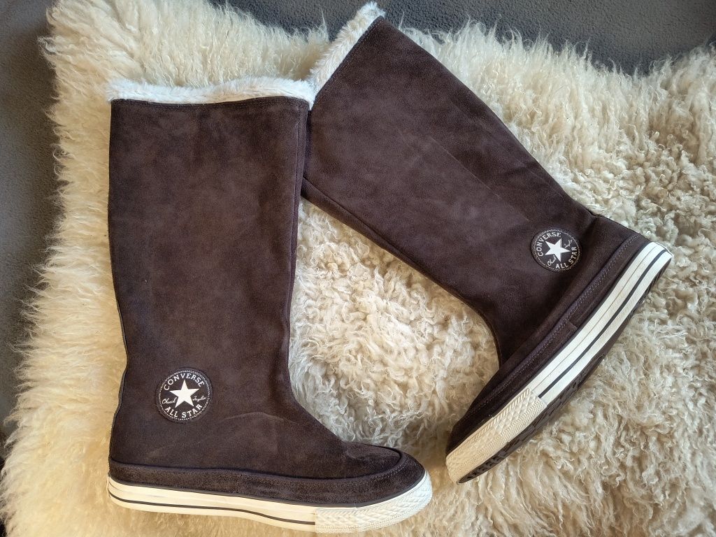 Кафяви зимни ботуши Converse