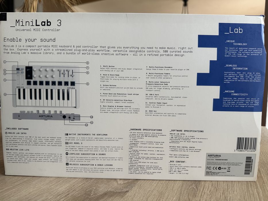 Midi keyboard Arturia minilab 3