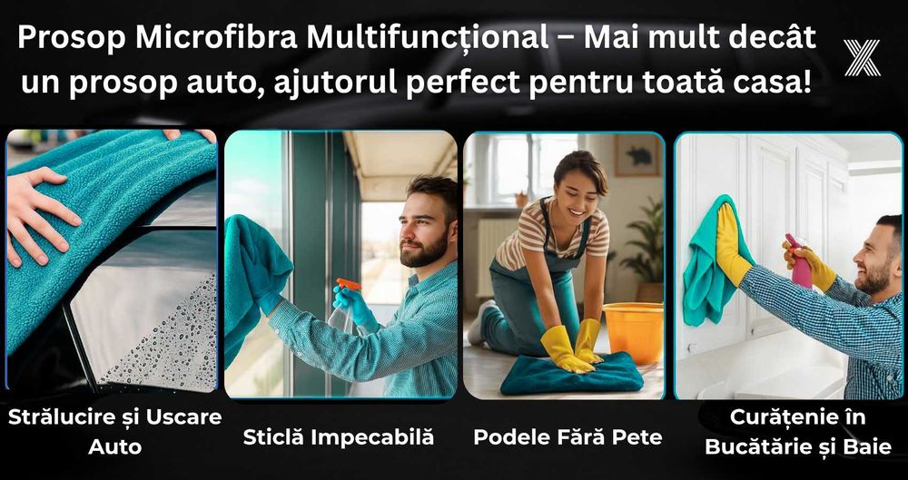Prosop Uscare Auto XL 90x70 | Microfibră Twisted Loop, Super Absorbant
