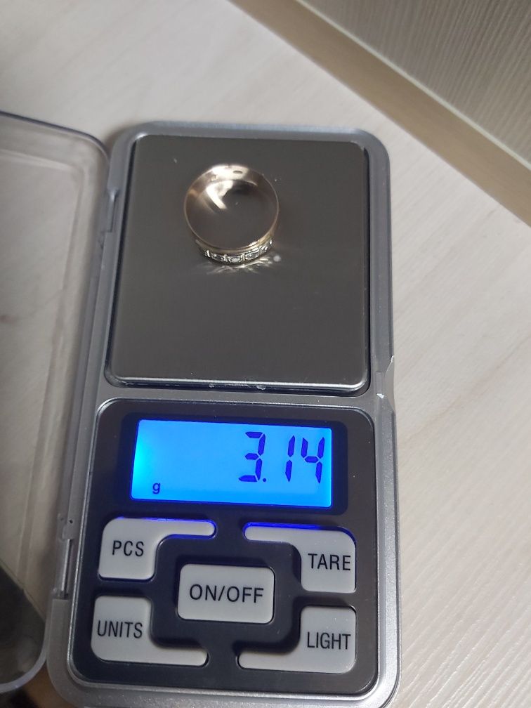 Кольцо золотое с бриллиантами, б/у, 583, размер 17.5-18