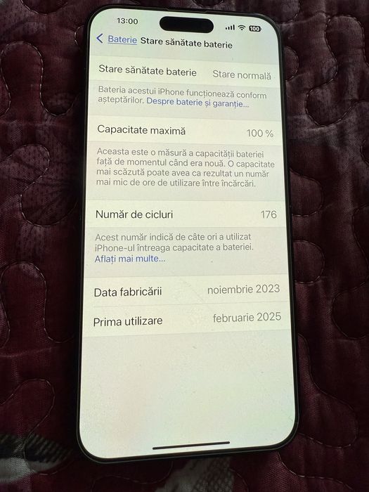 Iphone 15 pro max/garantie/100% baterie