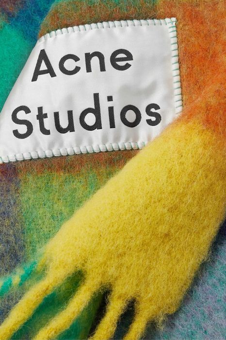 ACNE STUDIOS, Нов зимен вълнен шал - blend Mohair/ wool, checked scarf