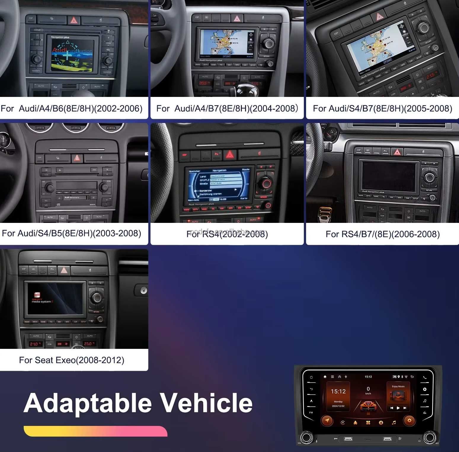 Мултимедия за Audi A4 B6 B7 RS4 навигация Android плеър 2DIN A4 Ауди