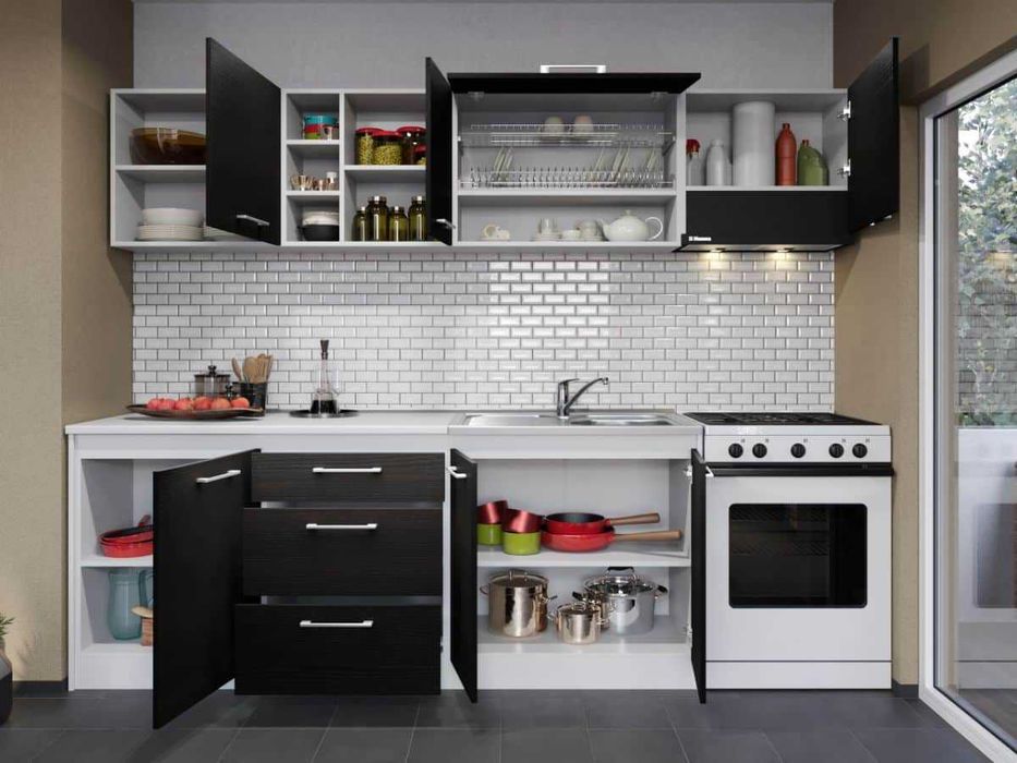 Pachet Mobila Bucatarie + Living Ferrara / Alb