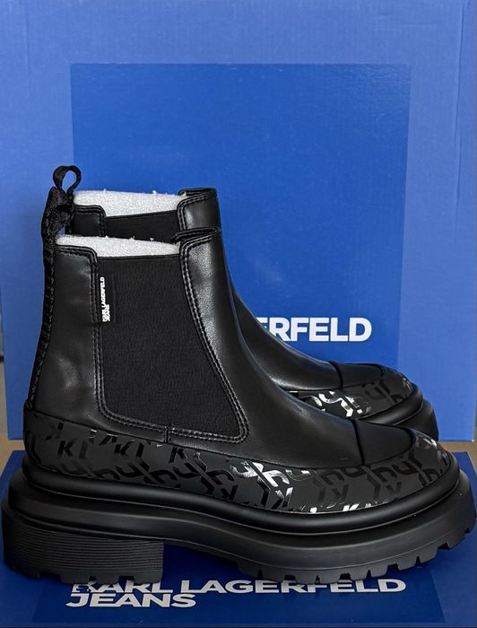 Дамски ЧИСТО НОВИ боти Karl Lagerfeld Естествена кожа