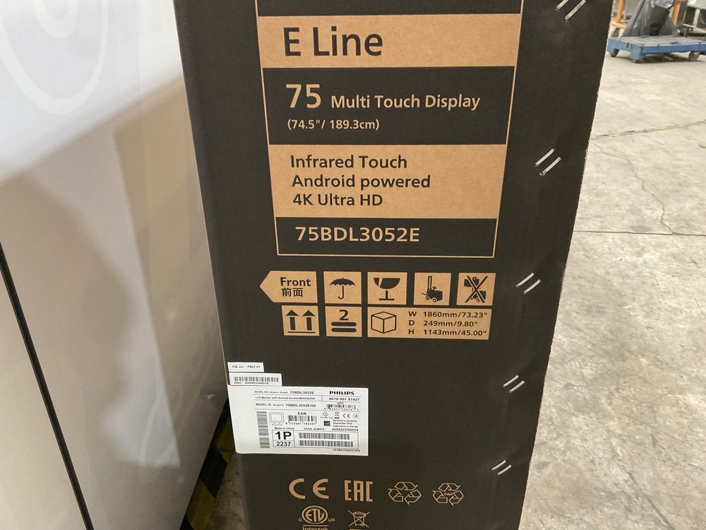 Philips E Line 75BDL3052E 75” Multi Touch LCD Display - Android