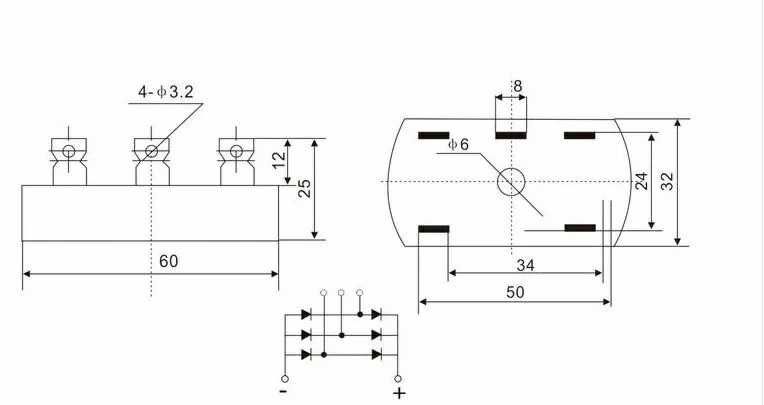 Punte redresoare trifazata 50A schema